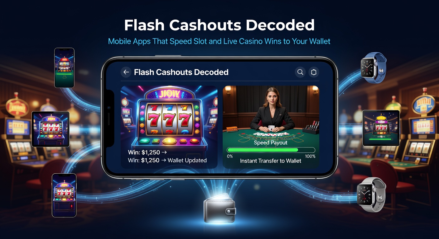 Smartphone displaying a mobile casino app with instant cashout notification, highlighting fast wallet transfers from slot wins