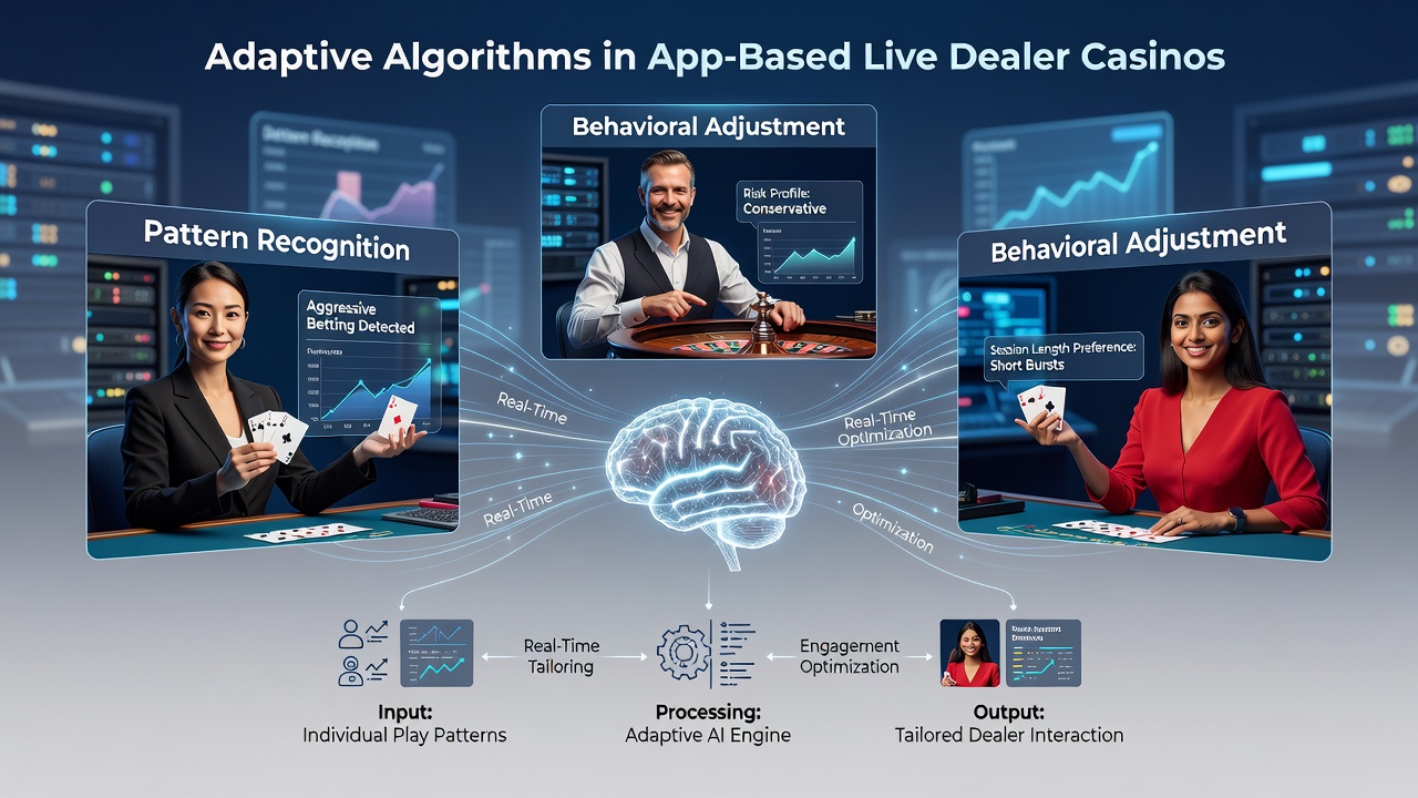 Adaptive algorithms analyzing player data in live dealer casino apps