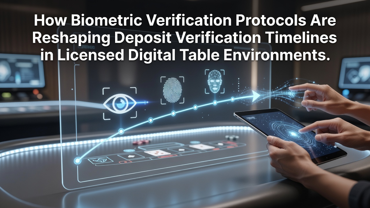 Biometric scanning interface used for deposit verification in licensed online table game platforms