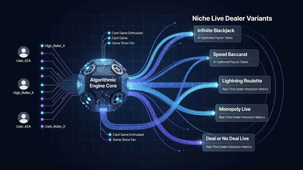 Infographic showing data flows in mobile recommendation systems for live dealer variants