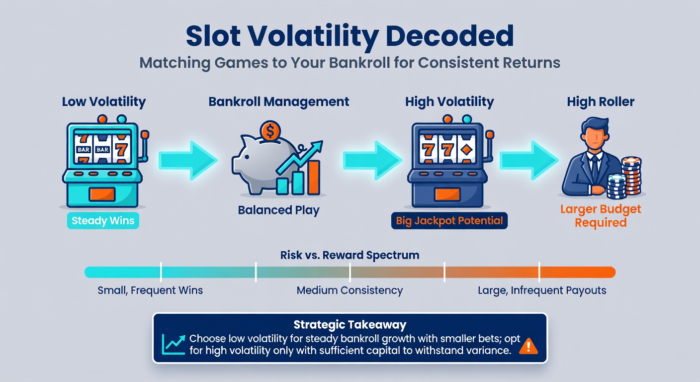 Player reviewing slot game stats on a tablet, with bankroll calculator and volatility charts visible on screen